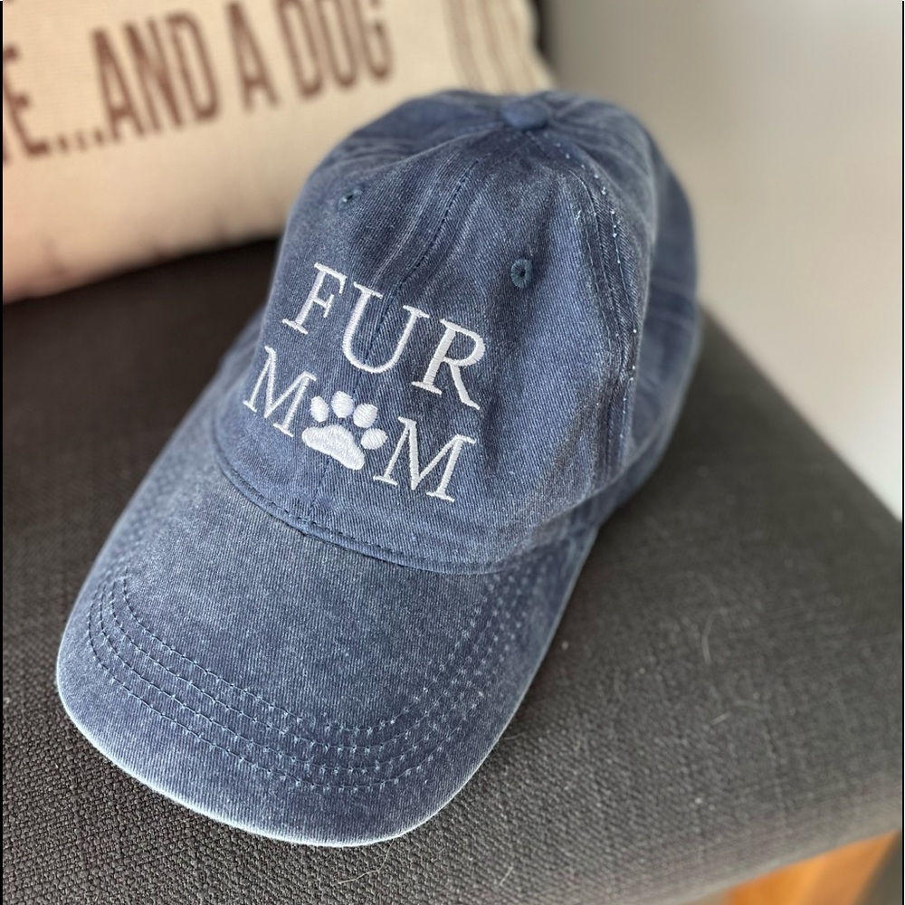 FUR MOM FADED DENIM BASEBALL CAP